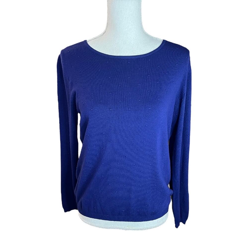 MNG mango blue dotted sweater preppy academia polka dot professional